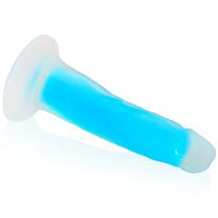 Niebieskie fluorescencyjne dildo penis 14 cm świeci w ciemności - 70509966 - 3