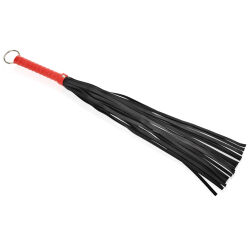 MOCNY SKÓRZANY PEJCZ DYSCYPLINUJĄCY DO KARANIA BDSM Z METALOWĄ OBRĘCZĄ 68 cm - 79127177