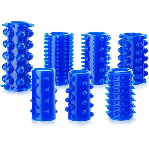 Zestaw 7 wypustkowych nakładek na penisa wzmacniają doznania – 78549197