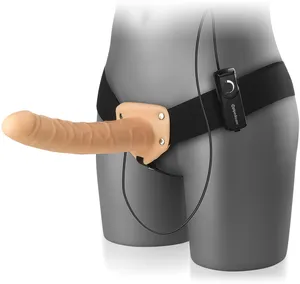 Strap-on wydłużająca penisa pusta proteza z wibracjami – mega długi penis - 84877330