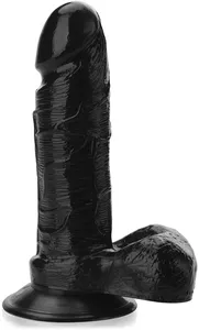 Sprężyste dildo z przyssawką duży penis z jądrami penetrator - 73232625