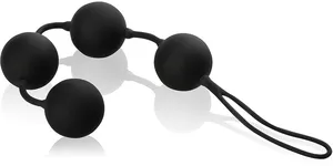 Cztery silikonowe czarne kulki-wibrujące velvet black balls dsr 506010