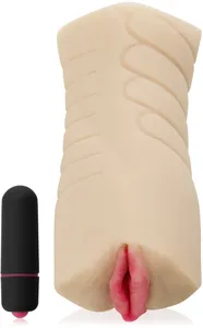 Wibrująca cipeczka sztuczna pochwa masturbator dla panów - 78925587