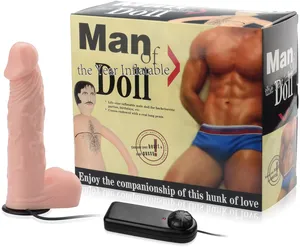Sex męska lalka z wibratorem penisem na pasach strap-on zestaw erotyczny – 78266533